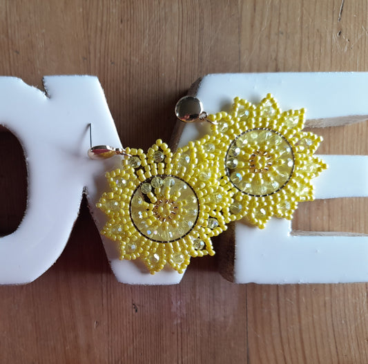 Boucle d’oreille tournesol