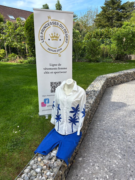 Chemise brodée palmier